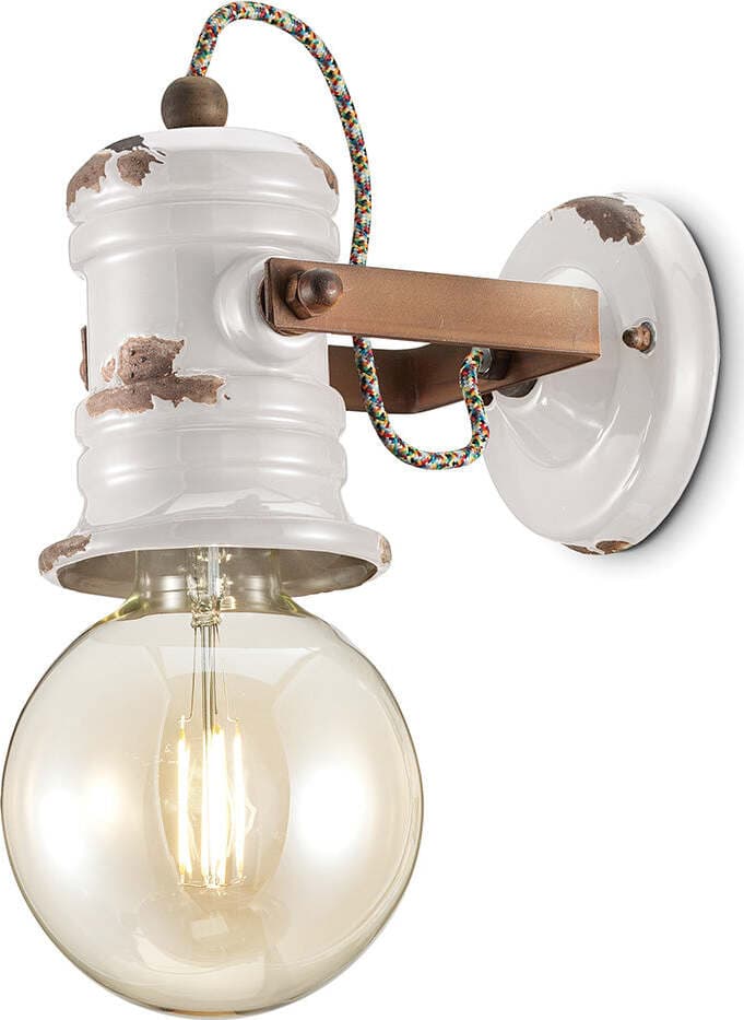 Applique-Industrial-Minimal-Urban-Ferro-E-Ceramica-Vintage-Bianco-1-Luce-E27