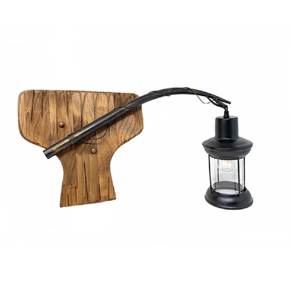 Applique-Lanterna-Stile-Industriale-Lampada-Parete-Legno-Country-E27-Vintage-E55