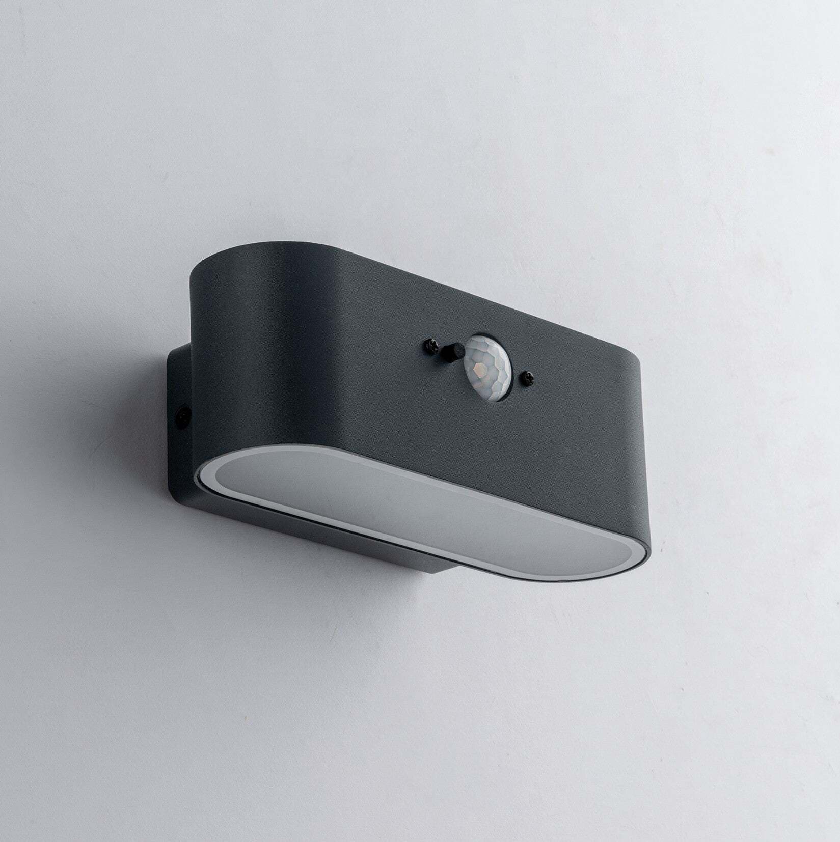 Applique Led Albert Antracite 2.5W 300Lm 4000K Ip44 Con Pannello Solare E Sensore Illuminazione/Illuminazione per esterni/Lampade da parete Led Mall Home - Napoli, Commerciovirtuoso.it