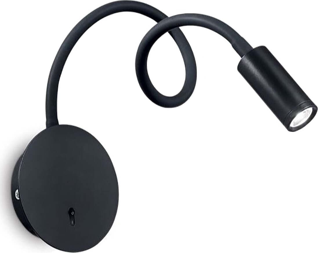 Applique-led-Ideal-Lux-FOCUS-2AP-203195-metallo-gomma-lampada-parete-orientabile