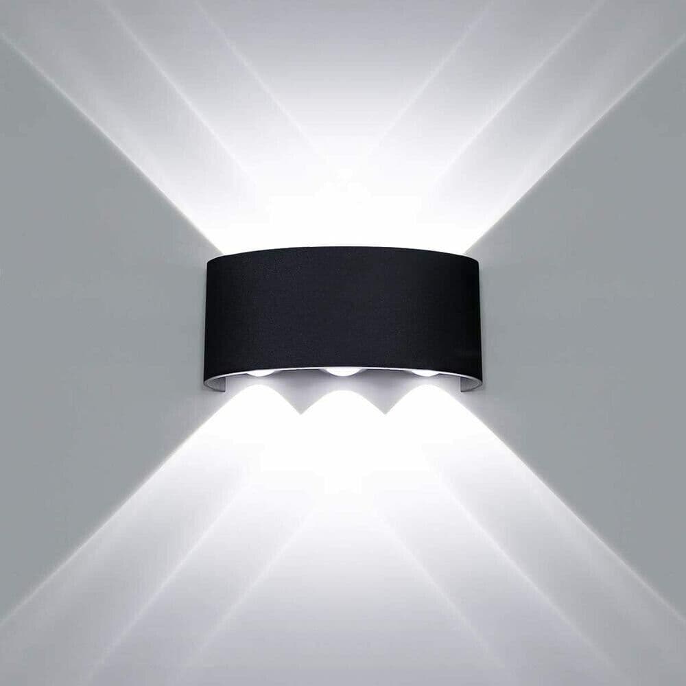 Applique Led Luce Bianca 6500k Lampada 16 W 6 Cob Da Parete Esterno Interno Nero Universo in Lampade da parete GloriaShopOnline - San Prisco, commercioVirtuoso.it