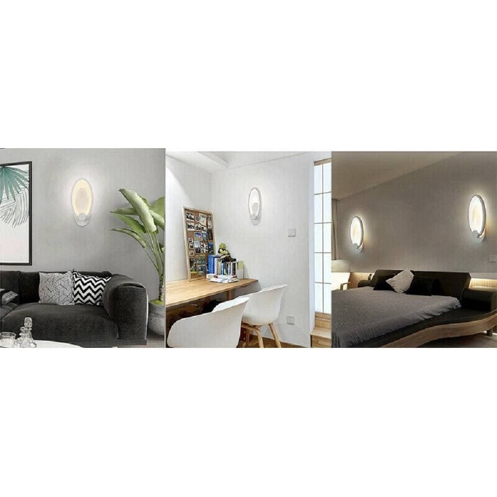 Applique-Led-Ovale-9-Watt-Parete-Lumetto-Luce-Bianca-Fredda-Calda-Naturale-E25