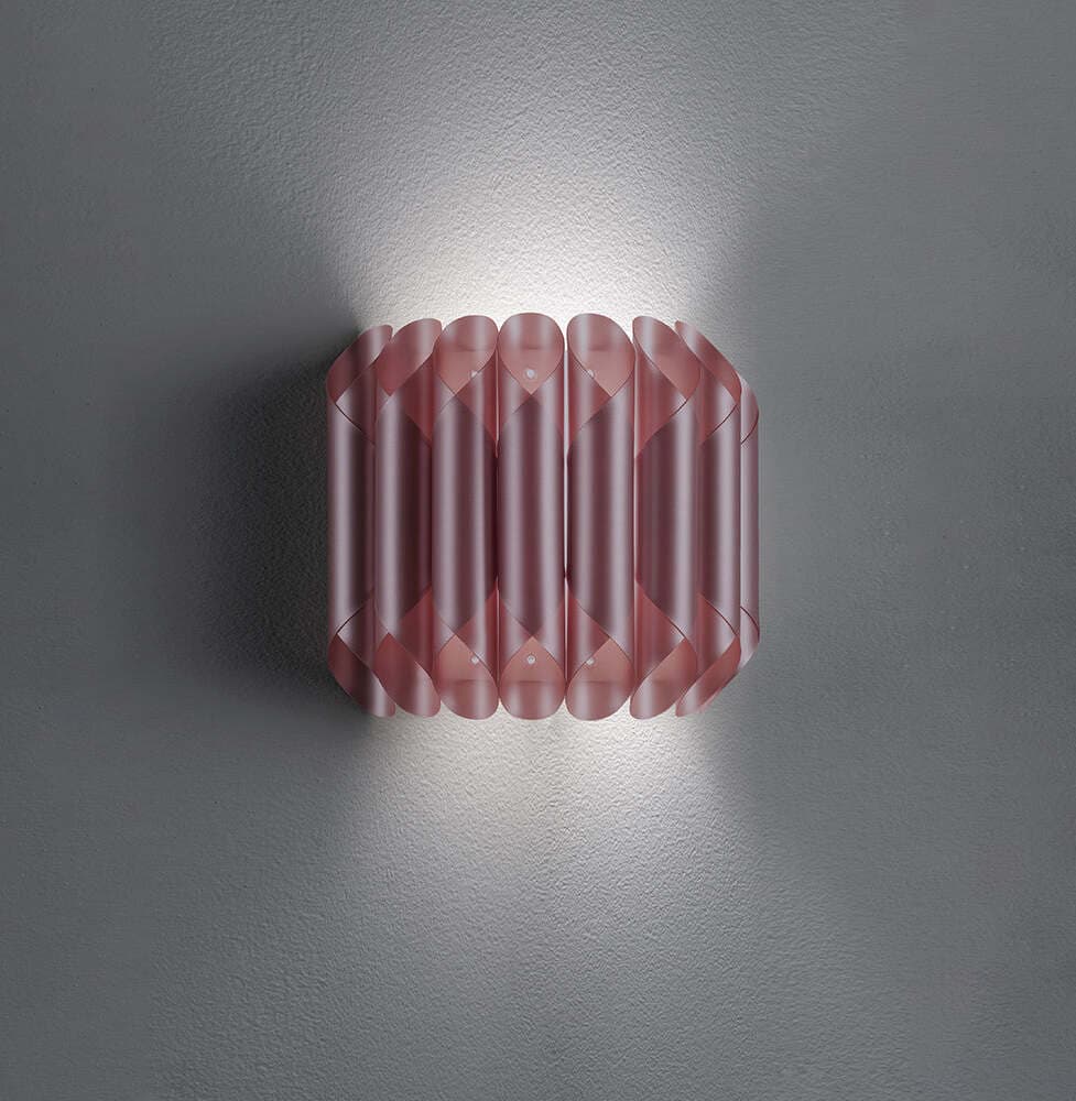 Applique-Moderna-1-Luce-Louise-In-Polilux-Rosa-Metallico-Made-In-Italy
