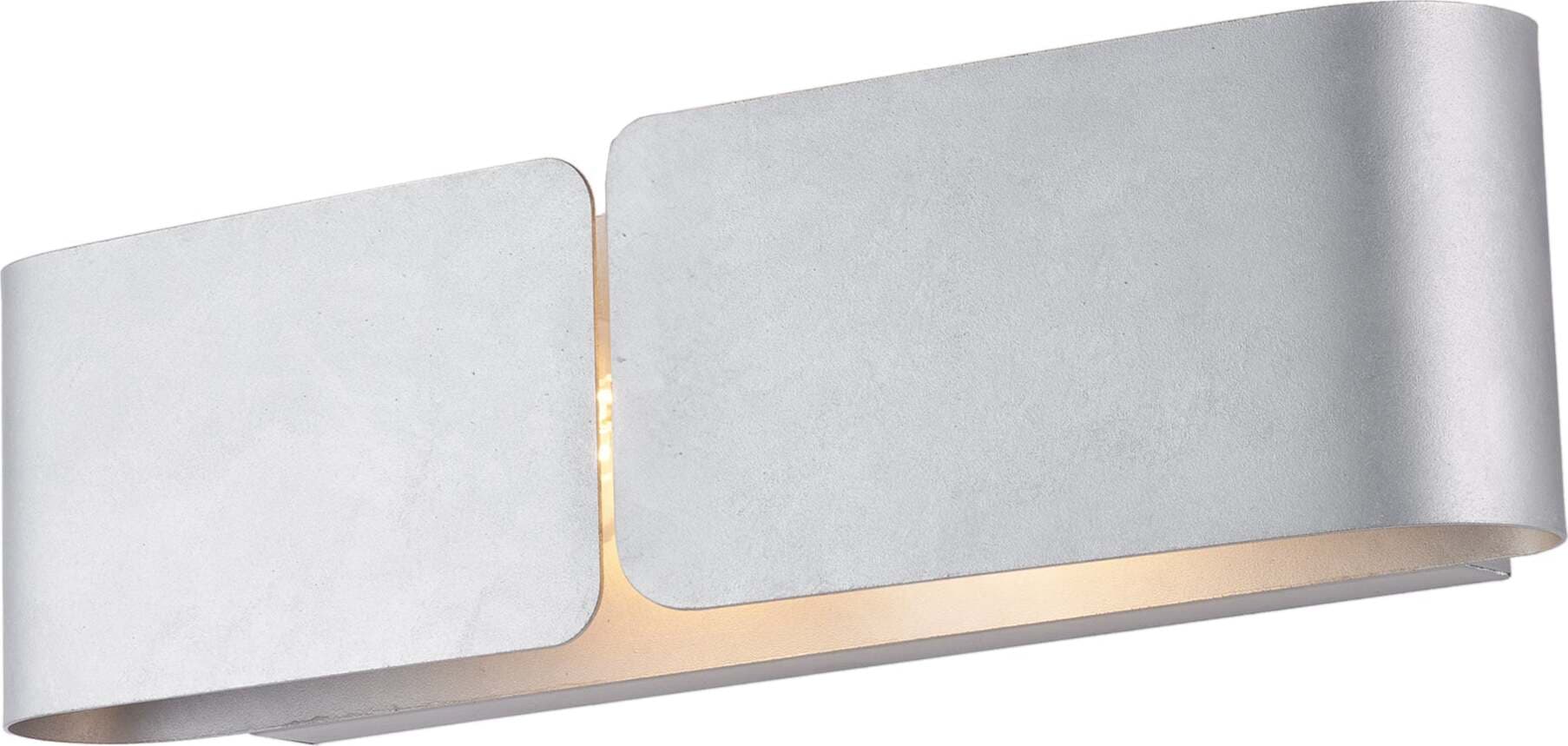 Applique-Moderna-2-Luci-Hug-In-Ferro-Laccato-Argento
