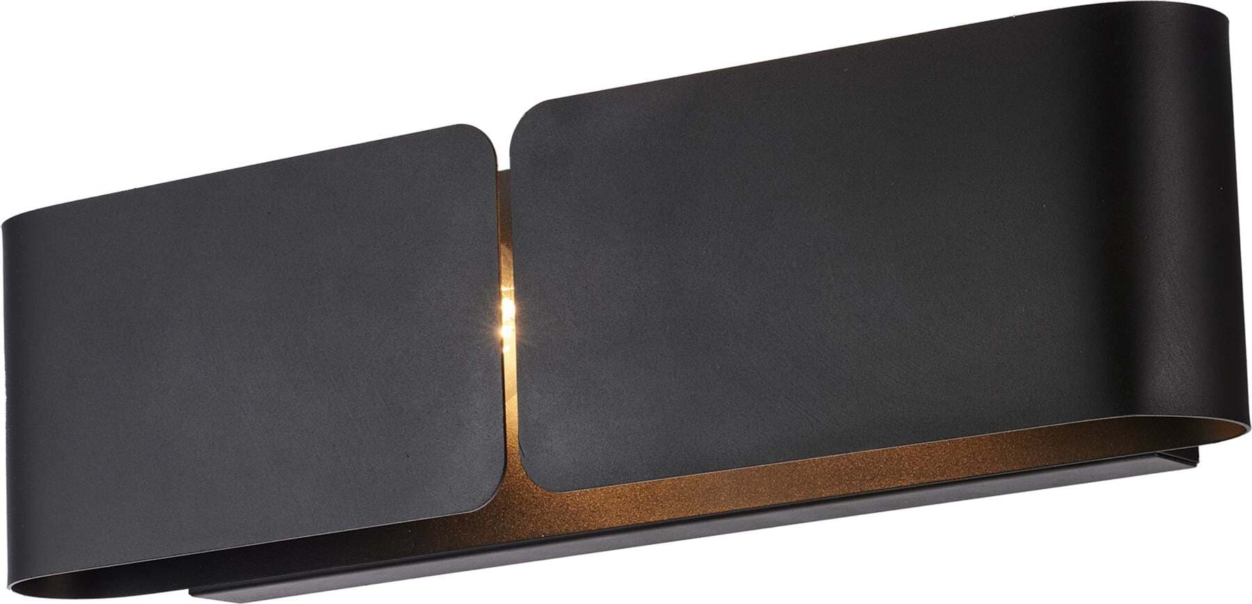Applique-Moderna-2-Luci-Hug-In-Ferro-Laccato-Nero