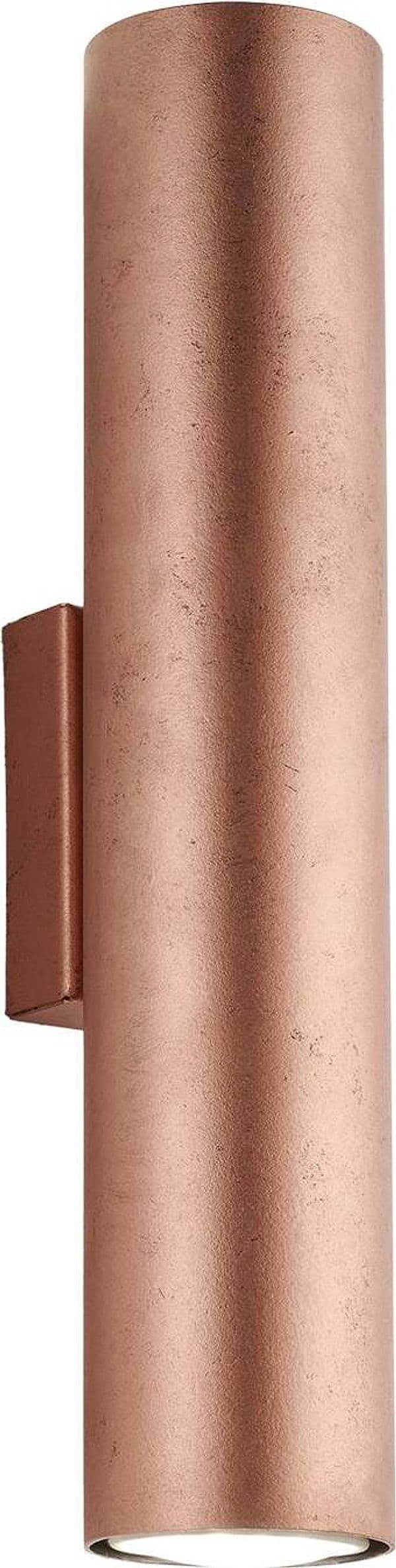 Applique-Moderna-A-Cilindro-Dag-2-Luci-Gu10-In-Ferro-Laccato-Rame