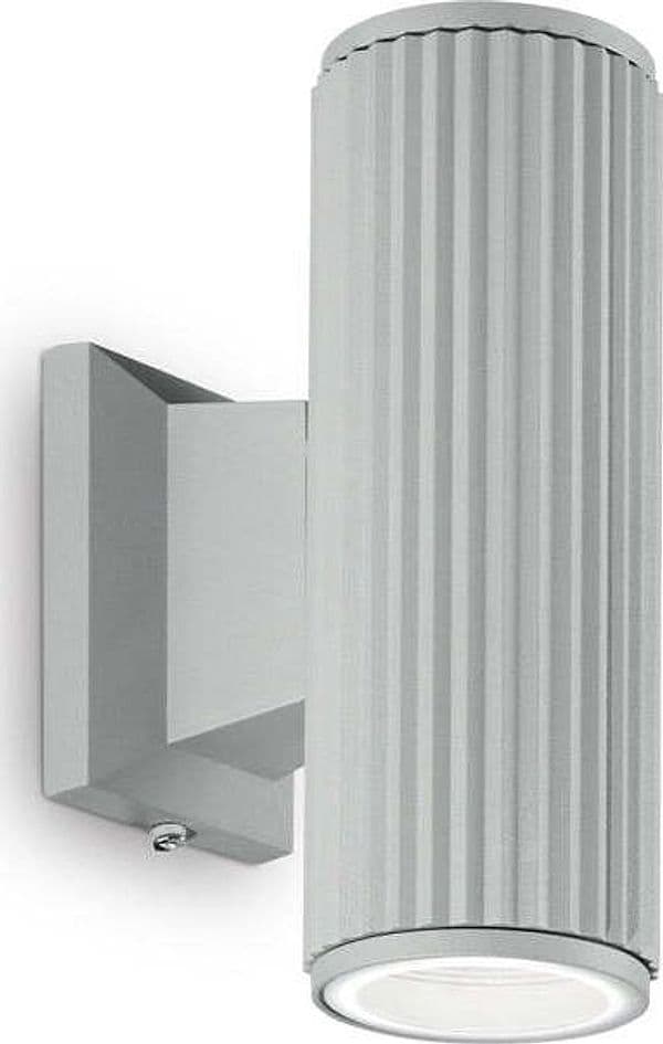 Applique-Moderna-Base-Alluminio-Grigio-2-Luci-5W-4000K-Luce-Naturale