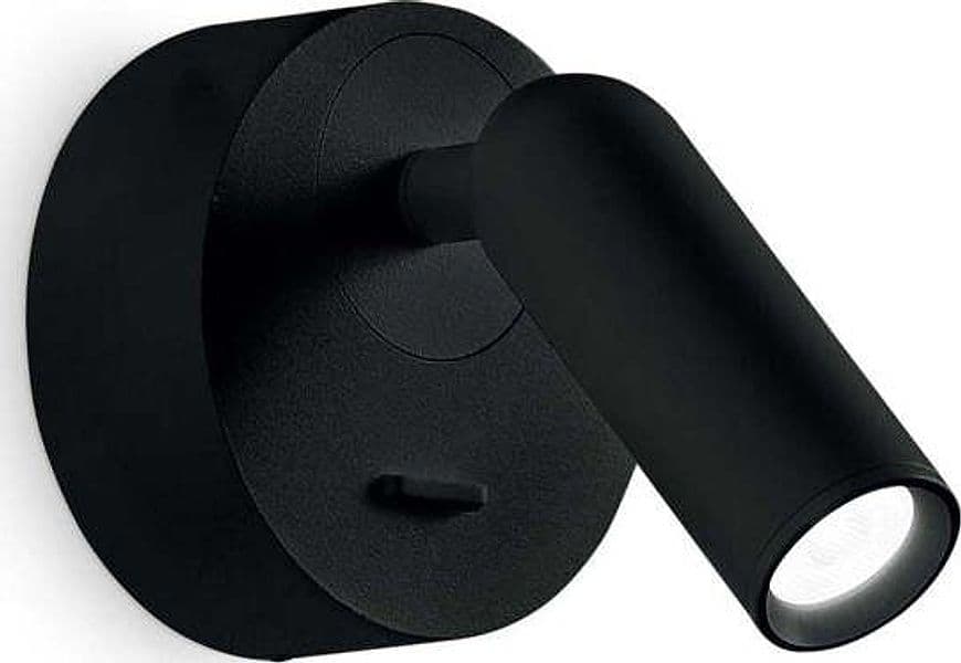 Applique-Moderna-Bean-Round-Metallo-Nero-Led-3W-3000K-Luce-Calda