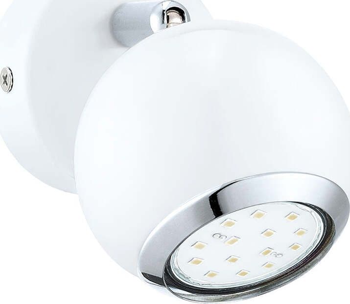 Applique-Moderna-Bimeda-1-Luce-Acciaio-Bianco-E-Cromo