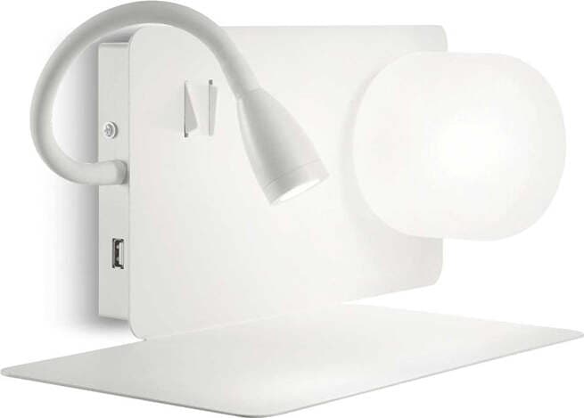 Applique-Moderna-Book-1-Metallo-Bianco-2-Luci-3W-3000K-Luce-Calda