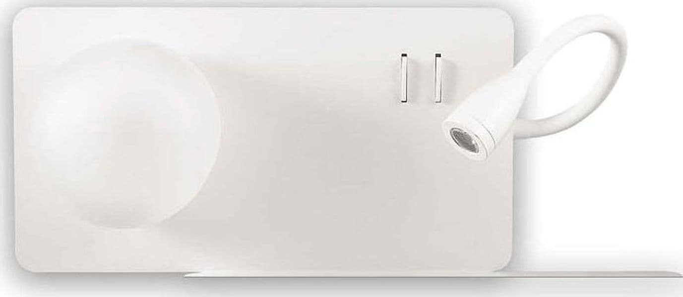 Applique-Moderna-Book-2-Metallo-Bianco-2-Luci-3W-3000K-Luce-Calda