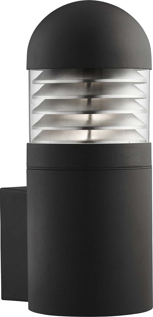 Applique-Moderna-Bronx-Alluminio-Nero-Vetro-Trasparente-1-Luce-E27