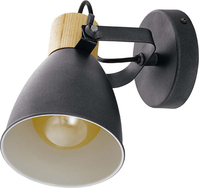 Applique-Moderna-Coswarth-1-Luce-Metallo-Grigio-E-Marrone
