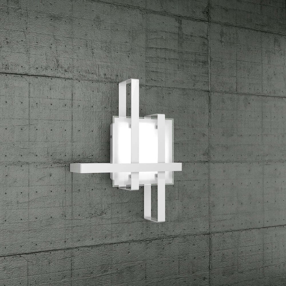 Applique-Moderna-Cross-Metallo-E-Vetro-Bianco-2-Luci-E27-38Cm