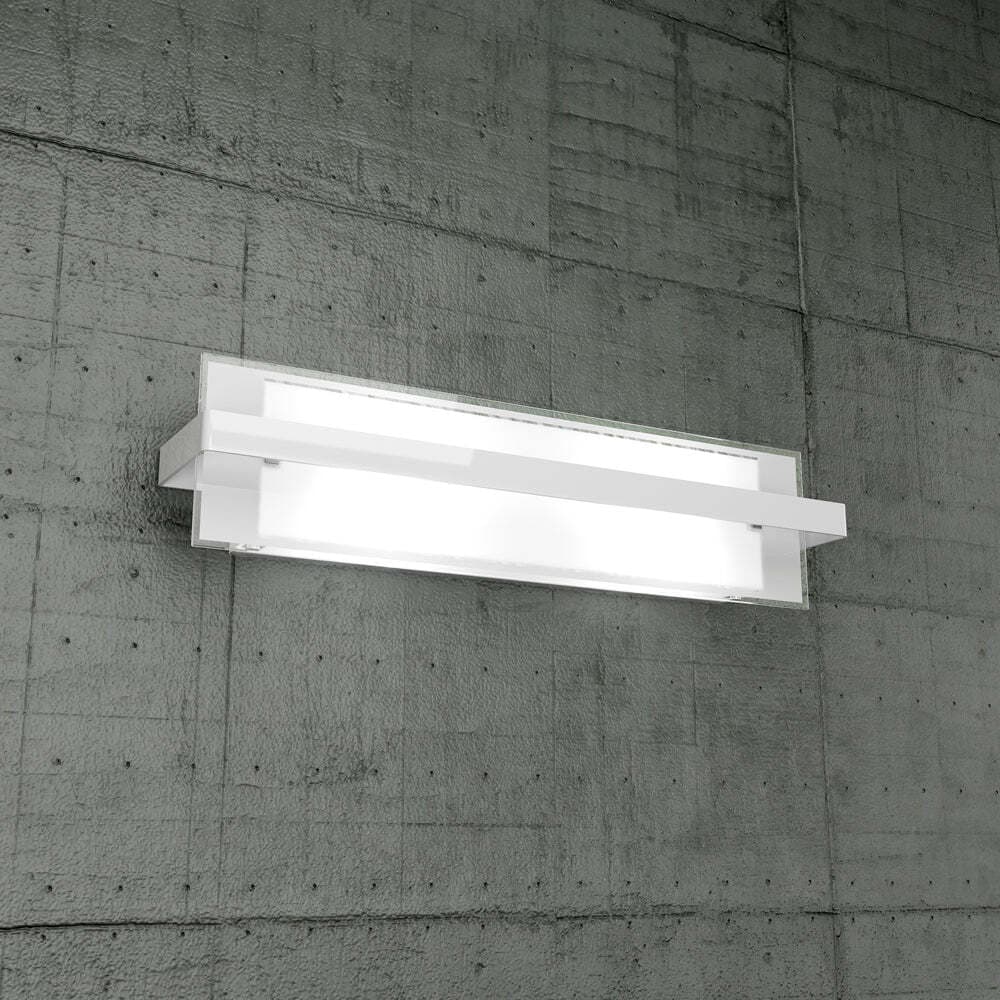 Applique-Moderna-Cross-Metallo-E-Vetro-Bianco-2-Luci-E27-60Cm
