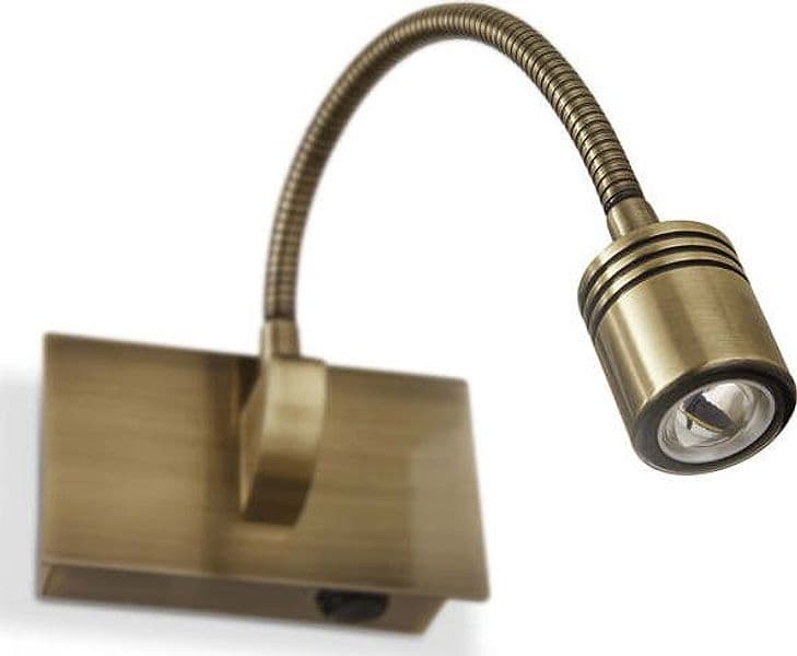 Applique-Moderna-Dynamo-Metallo-Ottone-Brunito-Led-3W-4000K-Luce-Naturale