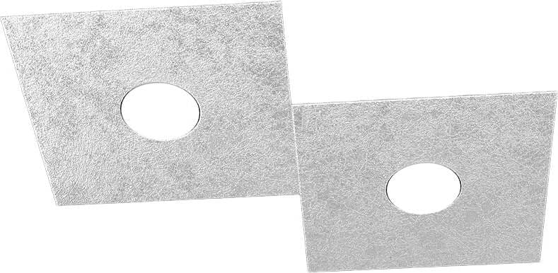 Applique-Moderna-Eccentric-Metallo-Foglia-Argento-2-Luci-Gx53