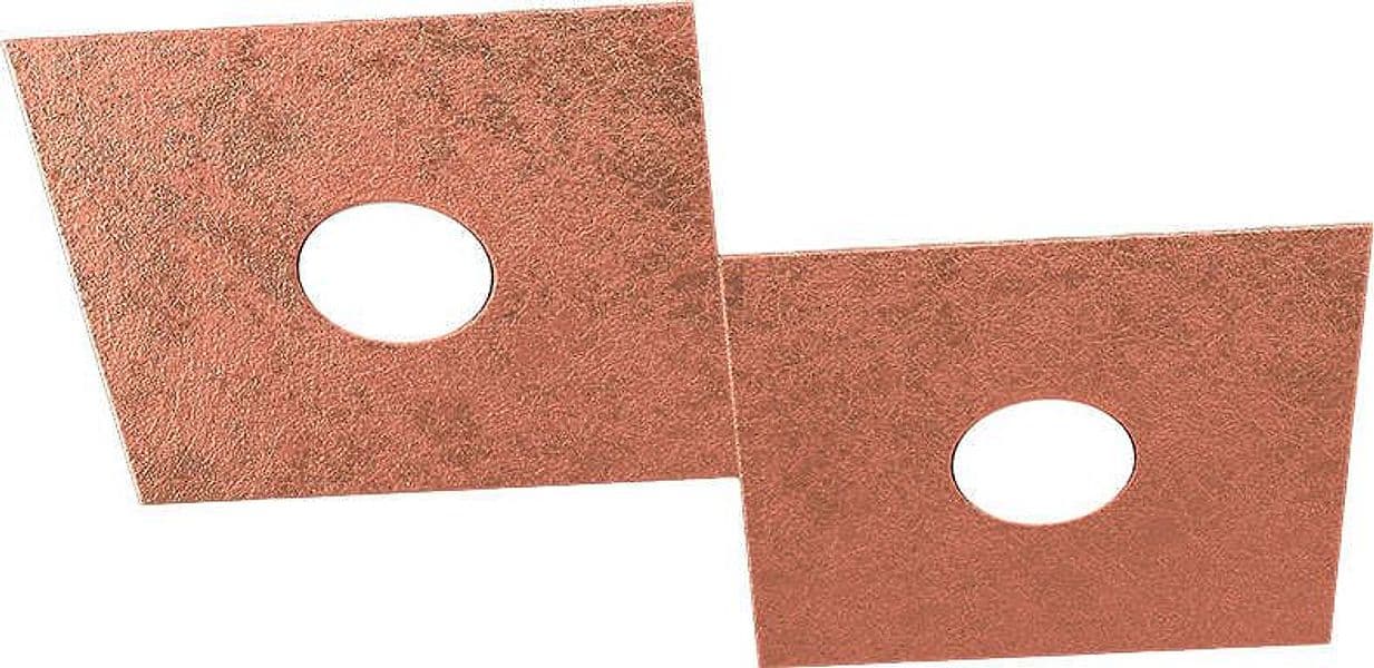Applique-Moderna-Eccentric-Metallo-Foglia-Rame-2-Luci-Gx53