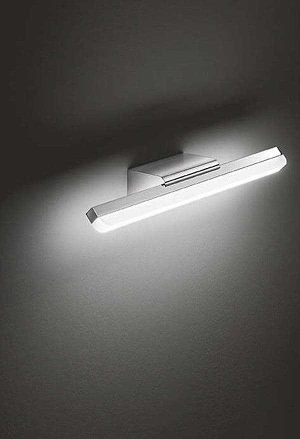 Applique-Moderna-Metallo-Bold-Cromo-Lucido-Led-Luce-Calda-Piccola