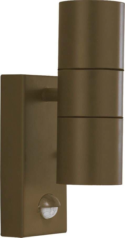 Applique-Moderna-Metro-Acciaio-Marrone-Vetro-2-Luci-Gu10-Con-Sesnore