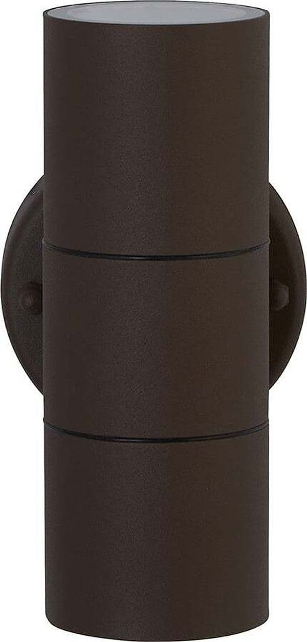 Applique-Moderna-Metro-Acciaio-Marrone-Vetro-2-Luci-Gu10