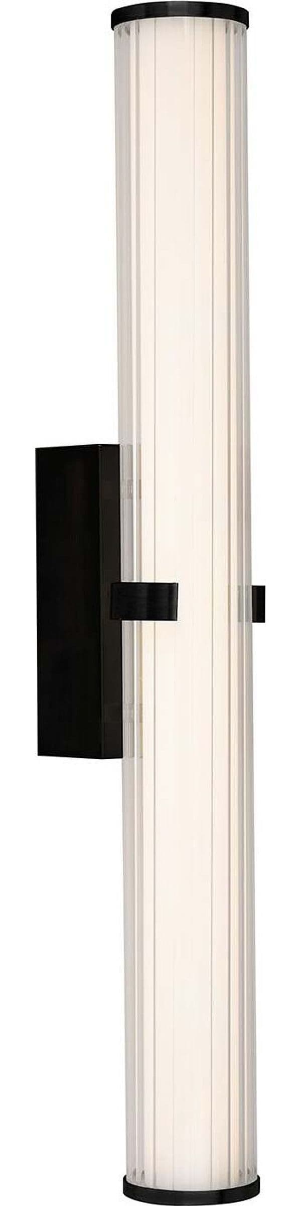 Applique-Moderna-Morsetto-Acciaio-Nero-Vetro-Bianco-Led-23W-3000K