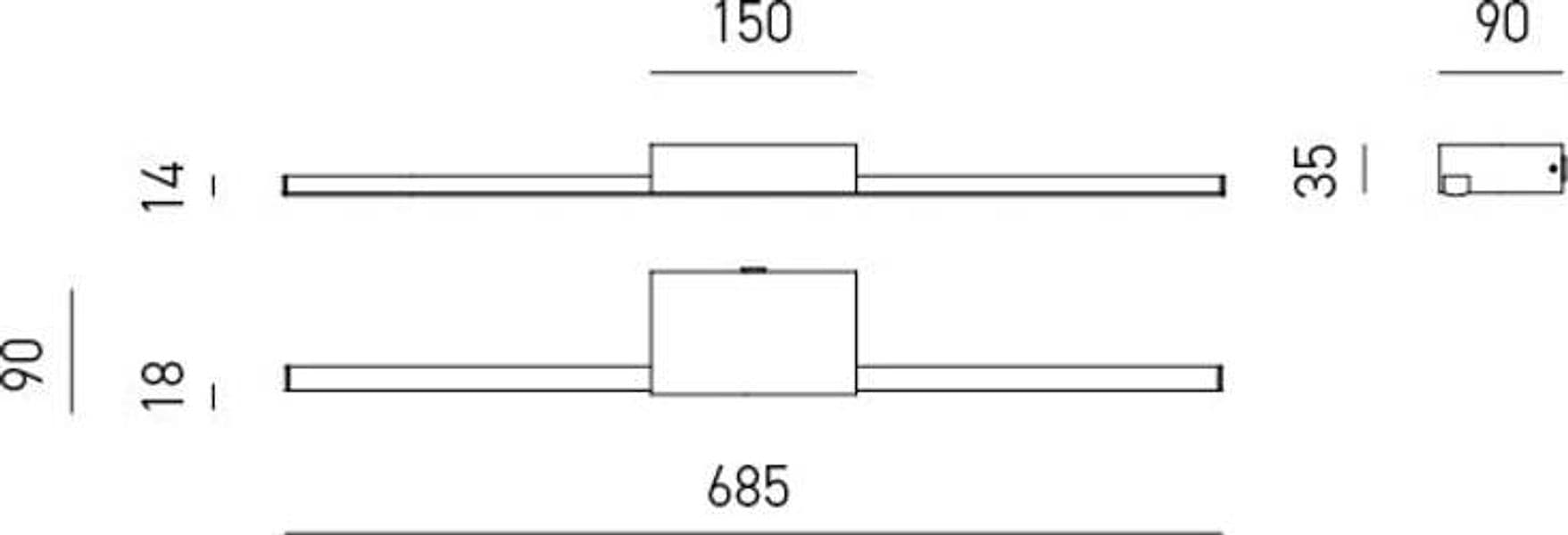 Applique-Moderna-One-Alluminio-Bianco-Opaco-Led-12W-Luce-Calda-150Cm