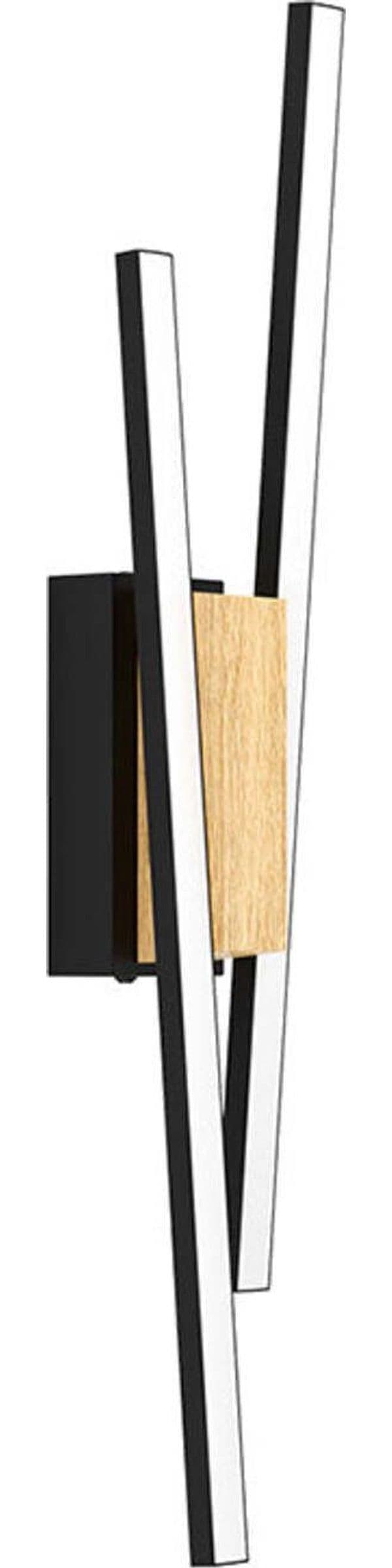 Applique-Moderna-Panagria-Led-Alluminio-Rivestito-In-Legno-Nero-E-Marrone