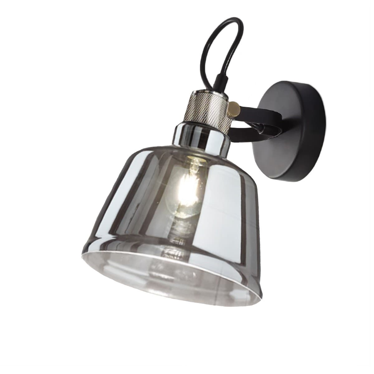 Applique-moderna-Perenz-VINTAGE-6842-FU-E27-LED-lampada-parete-vetro-fumè-orientabile-interno