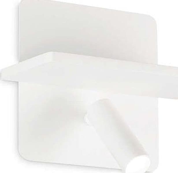 Applique-Moderna-Piano-Metallo-Bianco-2-Luci-Led-10W-3000K-Luce-Calda