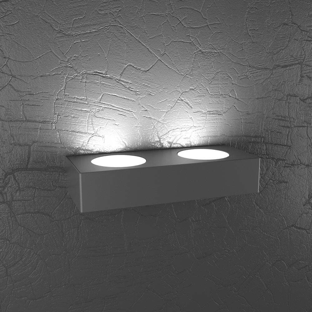 Applique-Moderna-Plate-Metallo-Grigio-Antracite-2-Luci-Gx53