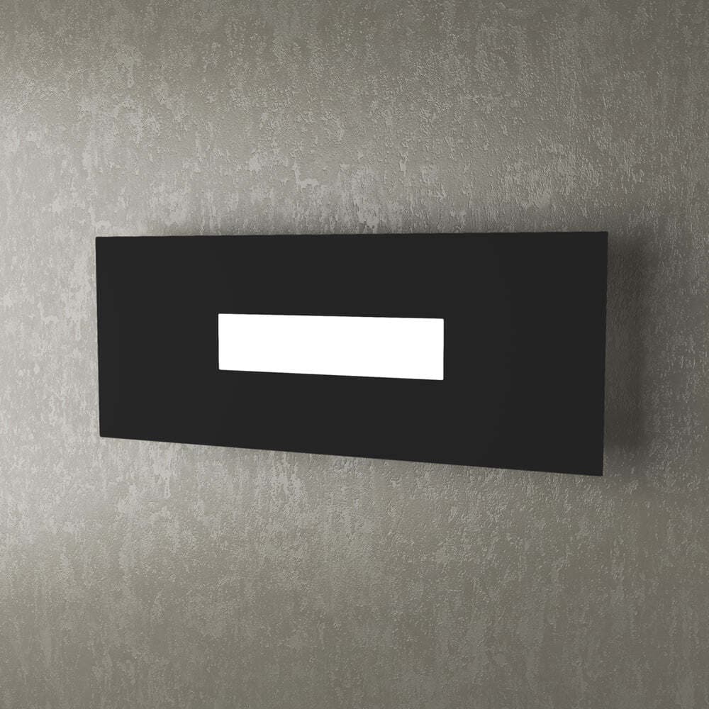 Applique-Moderna-Rettangolare-Wally-Metallo-Nero-2-Luci-2G11-40Cm