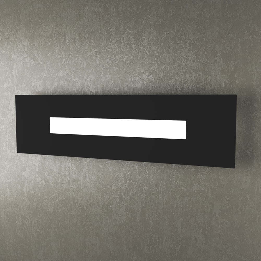 Applique-Moderna-Rettangolare-Wally-Metallo-Nero-2-Luci-2G11-56Cm