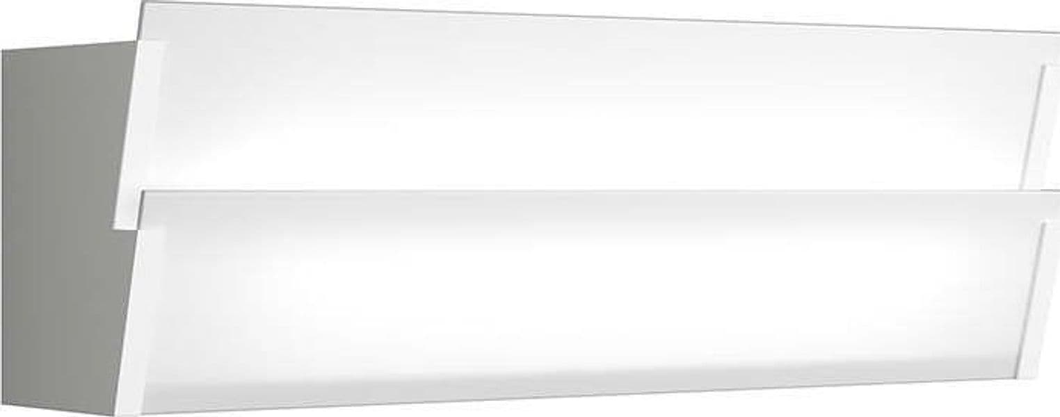 Applique-Moderna-Roof-Metallo-Bianco-Diffusore-Vetro-Extrachiaro-2-Luci-E27