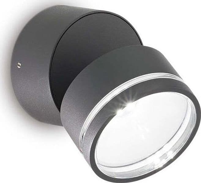 Applique-Moderna-Round-Omega-Metallo-Antracite-Led-7W-4000K-Luce-Naturale