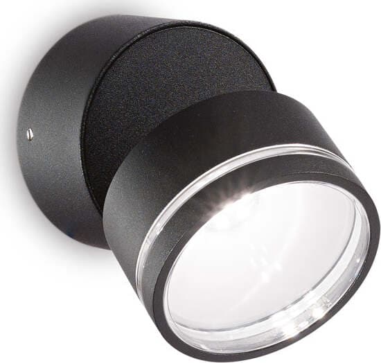 Applique-Moderna-Round-Omega-Metallo-Nero-Led-7W-4000K-Luce-Naturale