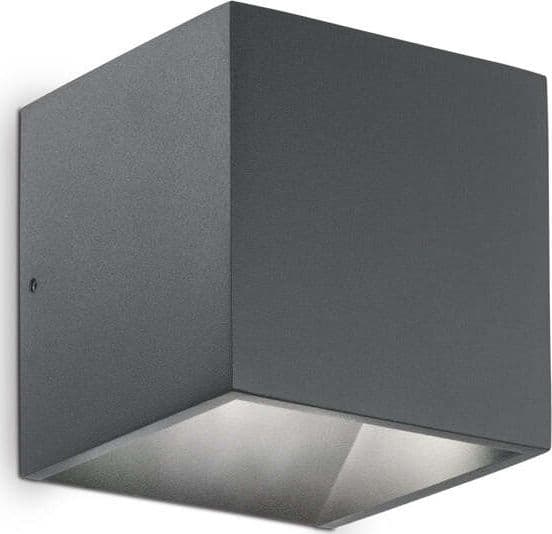 Applique-Moderna-Rubik-Alluminio-Antracite-Led-8,5W-3000K-Luce-Calda
