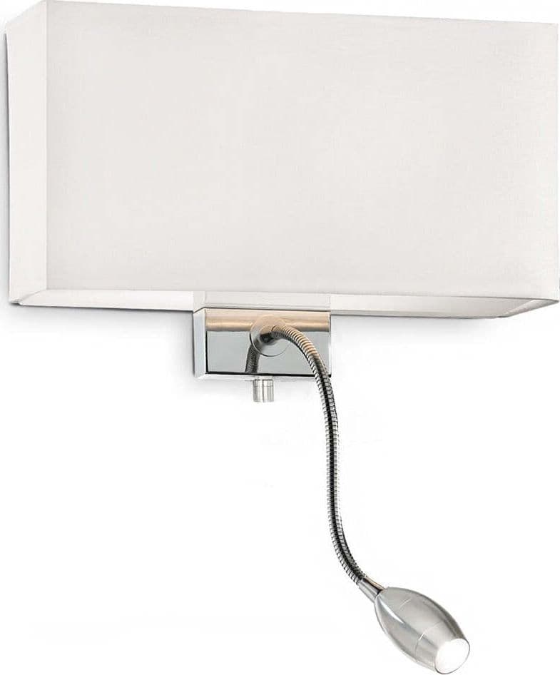 Applique-moderno-Ideal-Lux-HOTEL-AP2-215693-035949-E27-LED-metallo-tessuto-lampada-parete