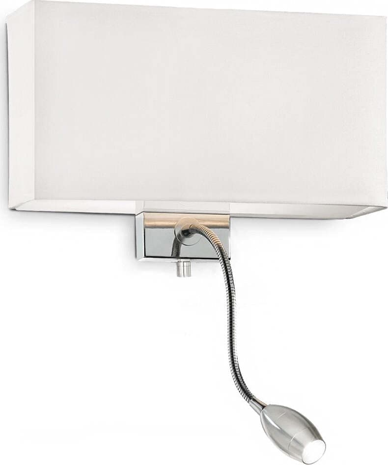 Applique-moderno-Ideal-Lux-HOTEL-AP2-215693-035949-E27-LED-metallo-tessuto-lampada-parete