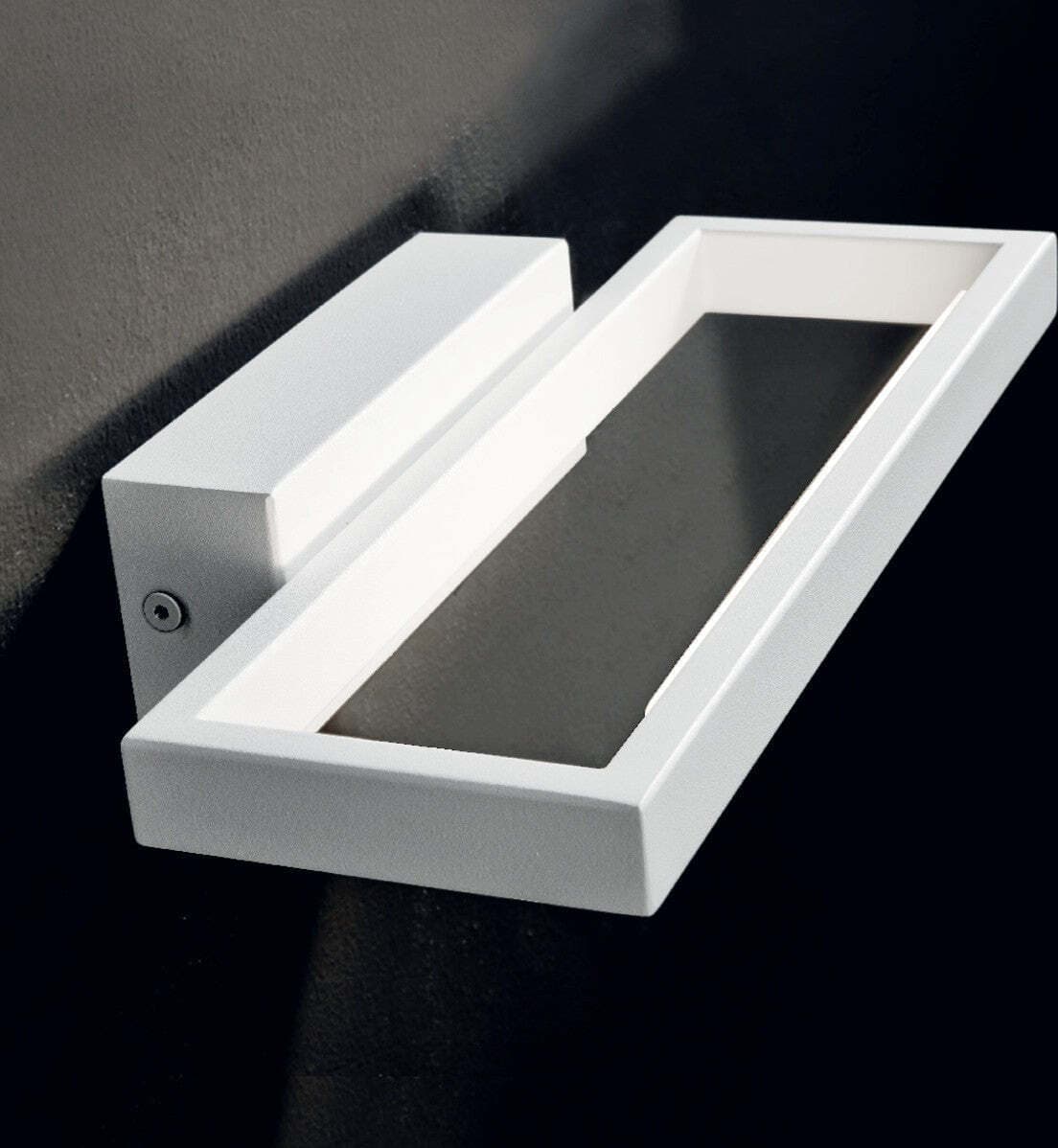 Applique-moderno-Illuminando-FILO-P-LED-lampada-parete-biemissione-metallo-bianco-rettangolare-interni-6W-3000°K-470LM