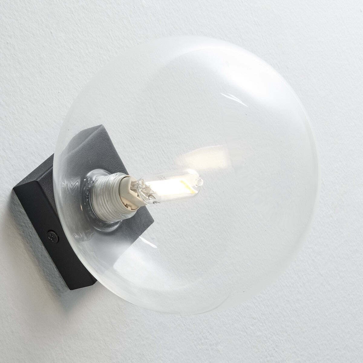 Applique-moderno-Illuminando-PALLINA-PALLI1NRTR-G9-LED-vetro-lampada-parete