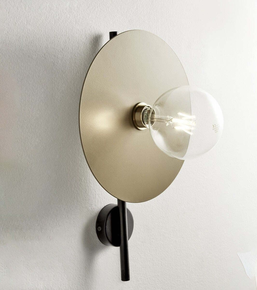 Applique-moderno-Illuminando-PUB-AP1PUBNR+DISCO30SB-E27-LED-metallo-lampada-parete