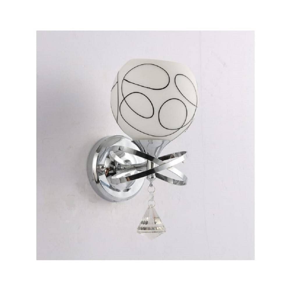 Applique Moderno Paralume Vetro Sfera Bianca Nera Pendente Cristallo Argento E10 Casa, arredamento e bricolage > Illuminazione da interno > Applique per interno Trade Shop italia - Napoli, Commerciovirtuoso.it