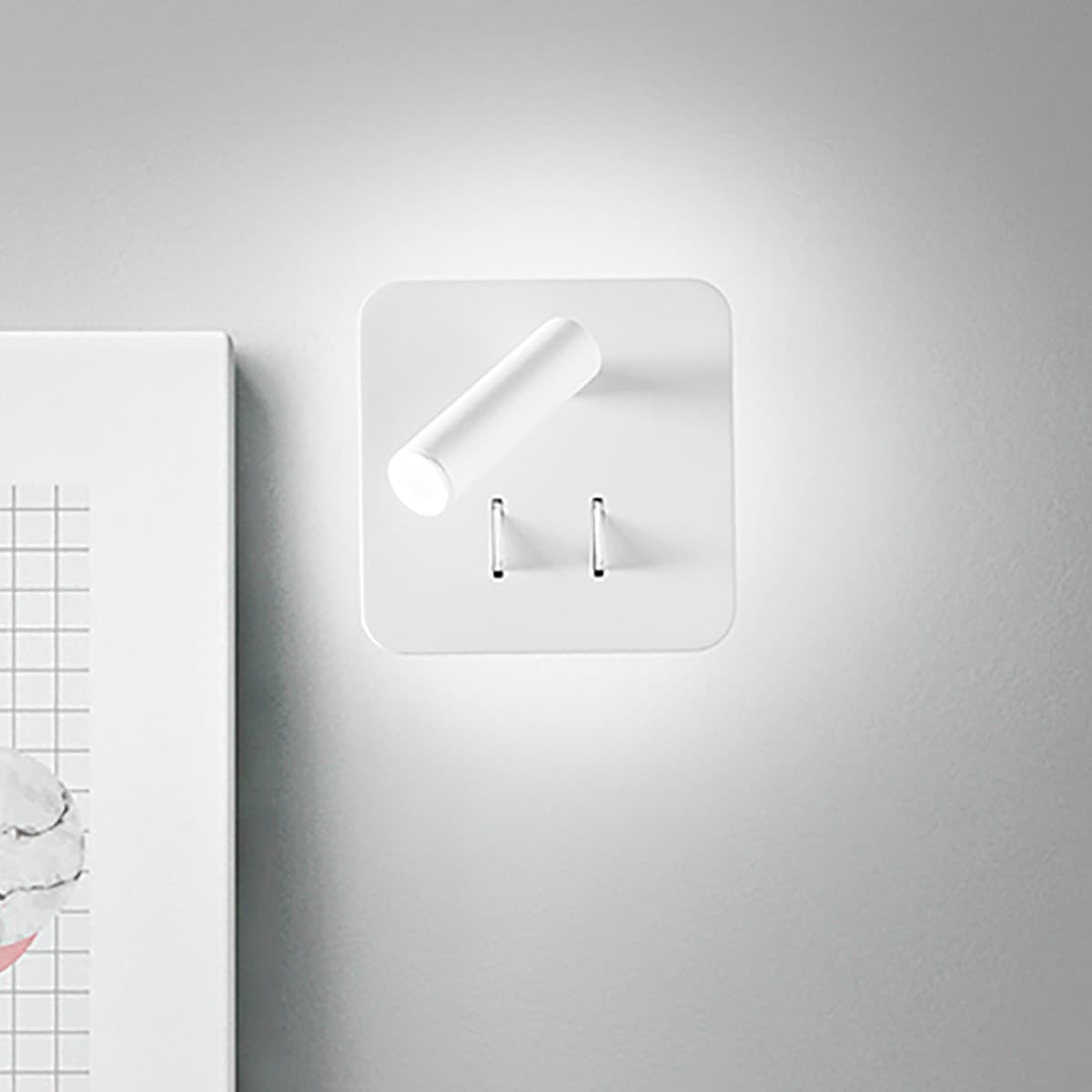 Applique-moderno-Perenz-PLUG-6704-B-LC-LED-lampada-parete-quadrata-orientabile-metallo-doppia-accensione