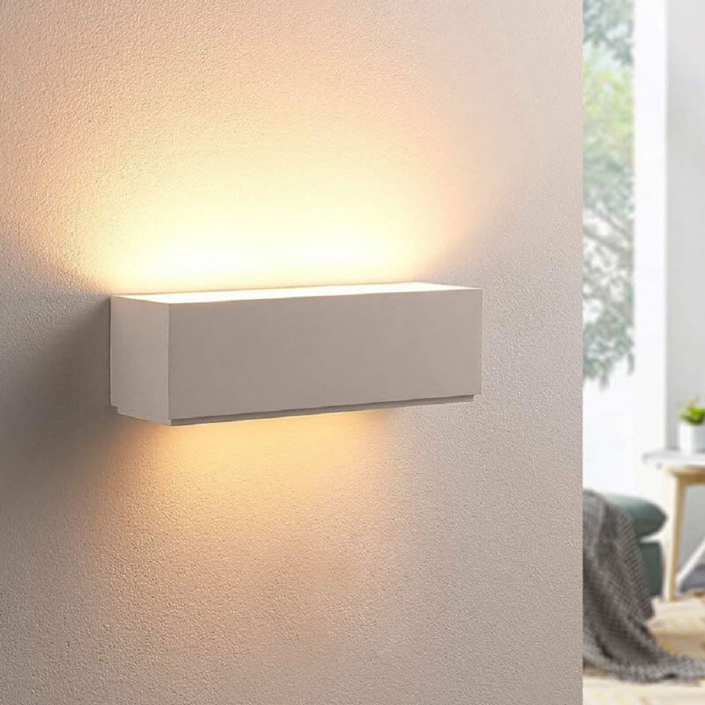 Applique Parete In Gesso Rettangolare Doppia Emissione E14 Verniciabile Ip20 E06 Casa, arredamento e bricolage > Illuminazione da interno > Applique per interno Trade Shop italia - Napoli, Commerciovirtuoso.it