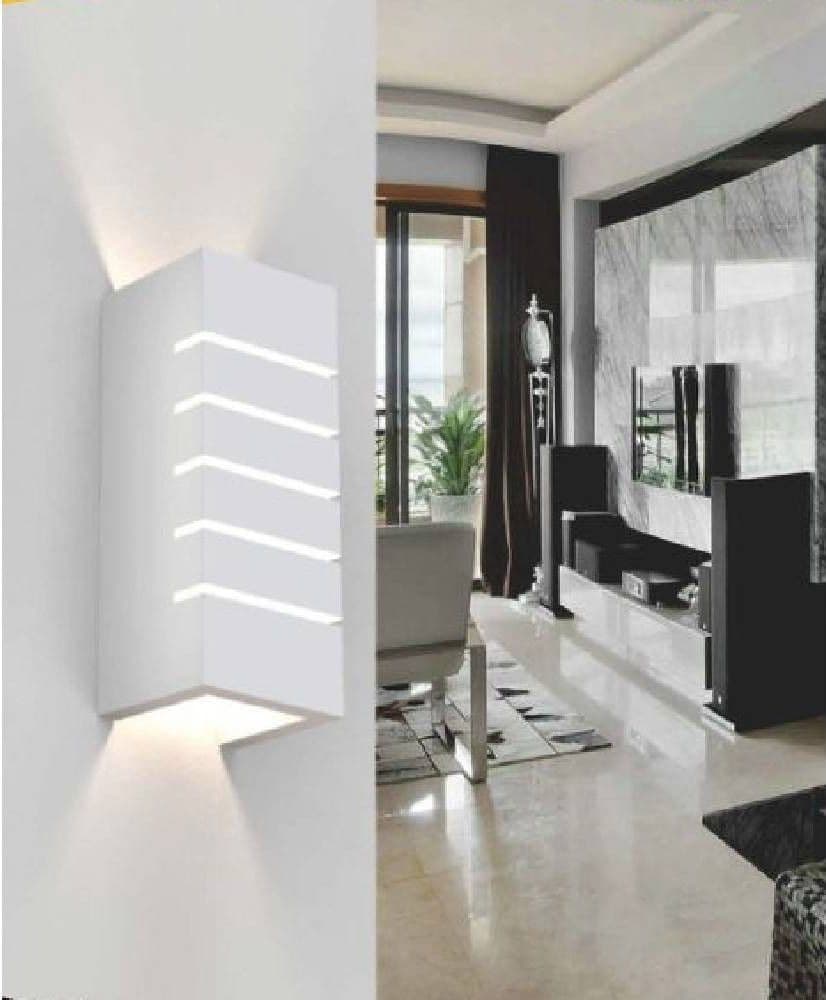 Applique-Parete-Up-E-Down-In-Gesso-Verniciabile-Rettangolo-Intagliato-G9-Gs-e52