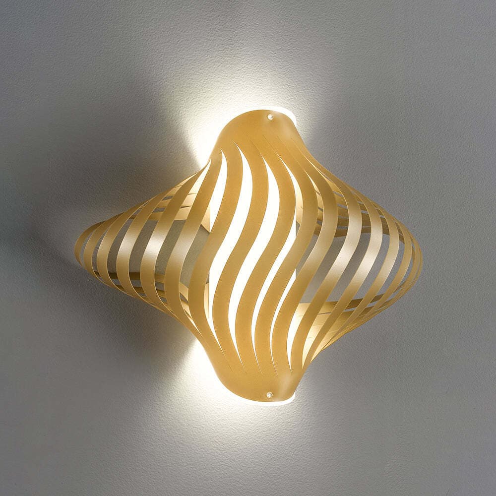 Applique-Plafoniera-2-Luci-Shell-In-Polilux-Oro-Made-In-Italy