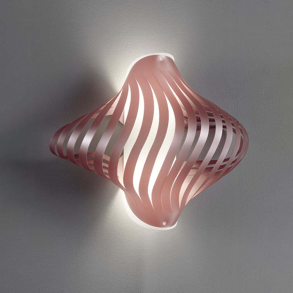 Applique-Plafoniera-2-Luci-Shell-In-Polilux-Rosa-Metallico-Made-In-Italy