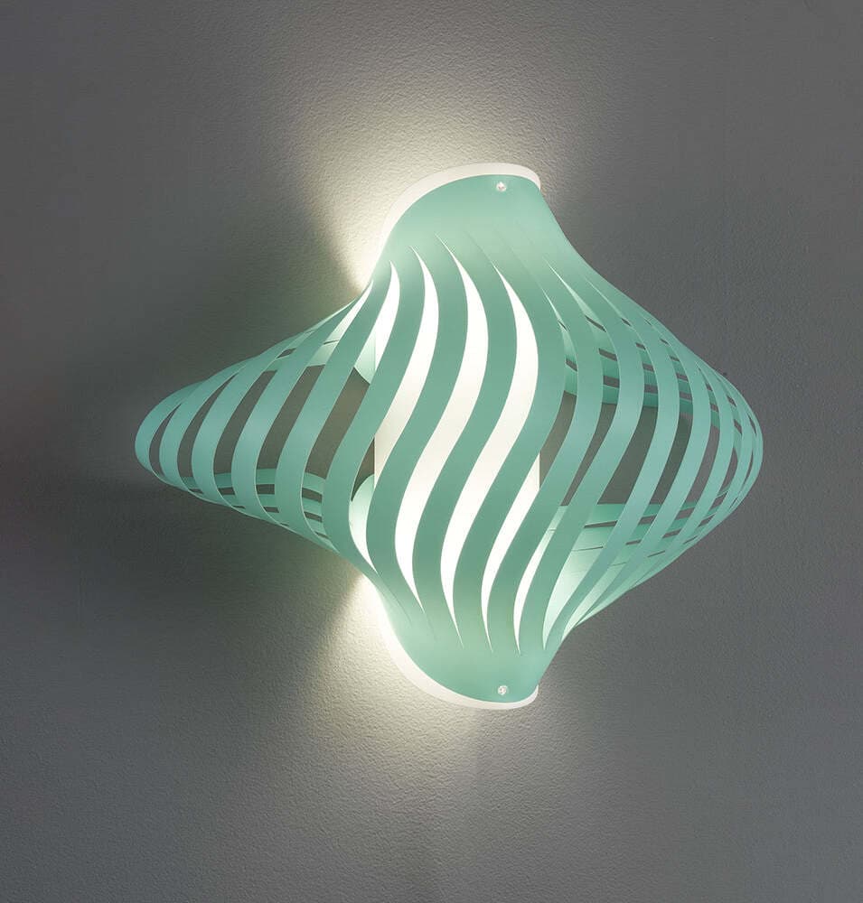 Applique-Plafoniera-2-Luci-Shell-In-Polilux-Verde-Made-In-Italy