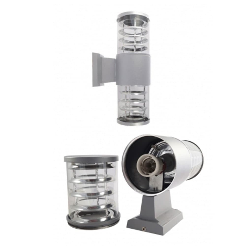 APPLIQUE PLAFONIERA DOPPIO FARETTO FASCIO DW GRIGIO SPIRALE 33.5X17,5X10.5 CM Illuminazione/Illuminazione per esterni/Lampade da parete Trade Shop italia - Napoli, Commerciovirtuoso.it